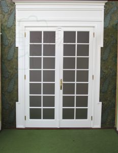 Drzwi wewnętrzne drewniane dwuskrzydłowe białe FLORENCJA stylowe