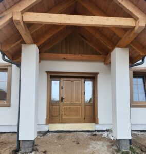 Drzwi zewnętrzne model NIKODEM ze zdobnikiem (system bezbarwny)